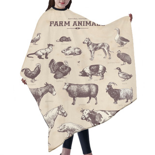 Personality  Set Of Vintage Farm Animals Hair Cutting Cape
