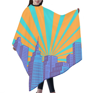 Personality  Modern City Skyscrapers Hair Cutting Cape