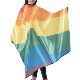 Personality  Top View Of Creased Rainbow Flag, Lgbt Concept Hair Cutting Cape