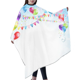 Personality  Blue Holiday Background With Balloons Hair Cutting Cape