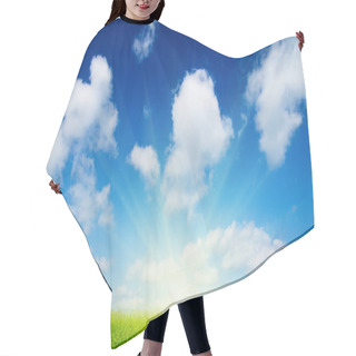 Personality  Summer Flowers And Blue Sky Hair Cutting Cape