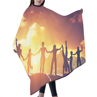 Personality  People, Friends, Family Together On The Mountain Hair Cutting Cape