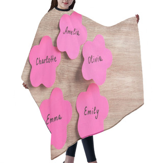 Personality  Paper Stickers With Different Names  Hair Cutting Cape
