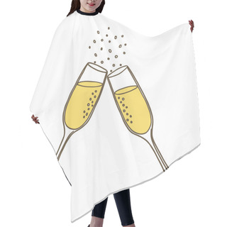 Personality  Champagne Glasses. Vector Illustration Hair Cutting Cape