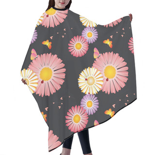Personality  Springtime Colorful Floral Butterfly Seamless Pattern Hair Cutting Cape