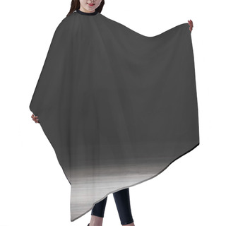 Personality  Light Grey Striped Wooden Textured Background On Black Hair Cutting Cape