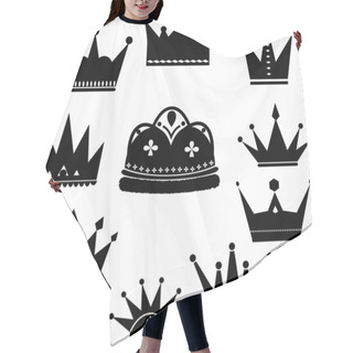 Personality  Vector Illustration With Crown Collection Hair Cutting Cape