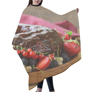 Personality  Sponge Cake With Chocolate Ganache And Fresh Berries Hair Cutting Cape