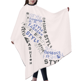 Personality  Fashion Woman Shoe From Words. Hair Cutting Cape