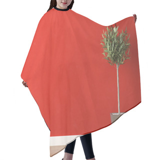 Personality  Detail Of Plant On Red Wall Hair Cutting Cape