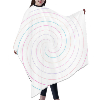 Personality  Abstract Spiral, Twist. Radial Swirl, Twirl Curvy, Wavy Lines Element. Circular, Concentric Loop Pattern. Revolve, Whirl Design. Whirlwind, Whirlpool Illustration Hair Cutting Cape