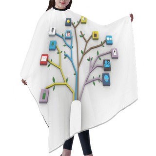 Personality  Mouse Connected With Applications Icones Hair Cutting Cape