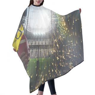 Personality  American Football Player With Stadium Transition Hair Cutting Cape