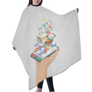 Personality  Mobile Phone Applications Navigation Communication Isometric Hair Cutting Cape