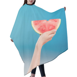 Personality  Human Hand Holding Watermelon Slice Hair Cutting Cape