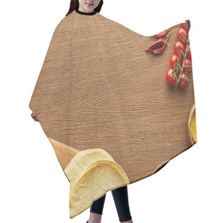 Personality  Top View Of Fresh Tortillas With Minced Meat And Vegetables On Wooden Background Hair Cutting Cape