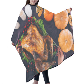 Personality  Man Serving Turkey For Thanksgiving Day Hair Cutting Cape