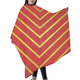 Personality  Red And Gold Chevron Striped Background Pattern Hair Cutting Cape