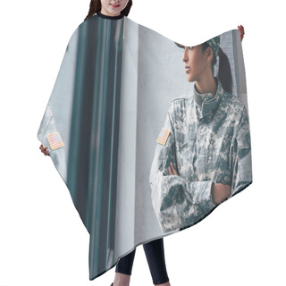 Personality  Military Woman Hair Cutting Cape