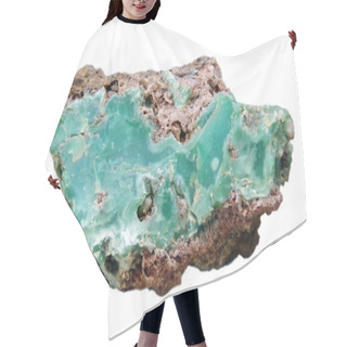 Personality  Natural Crude Chrysoprase Stone On White Background   Hair Cutting Cape