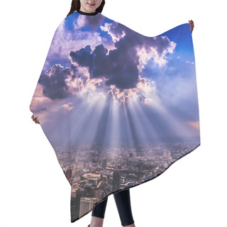 Personality  Rays Of Light Shining Through Dark Clouds City Hair Cutting Cape