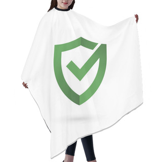 Personality  Shield Check Mark Logo Icon Design Template Elements Hair Cutting Cape