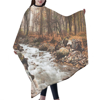 Personality  Stream In Autumn Forest Hair Cutting Cape