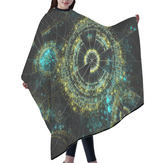 Personality   Wide Abstract SteamPunk  Background - Fractal Art Hair Cutting Cape