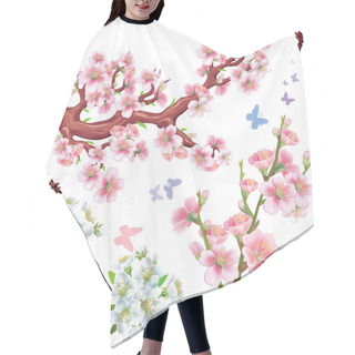 Personality  Set Of Flowering Branches Hair Cutting Cape