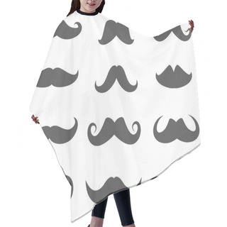 Personality  Black Moustaches Set Hair Cutting Cape