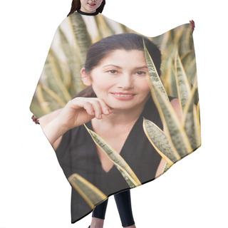 Personality  Woman Aged In Nature Hair Cutting Cape