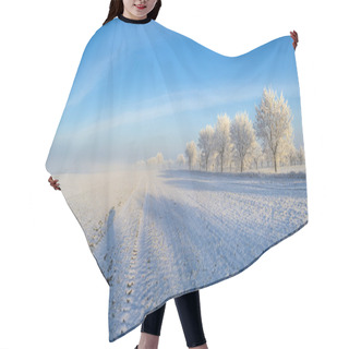 Personality  White Icy Trees In Snow Covered Landscape Hair Cutting Cape