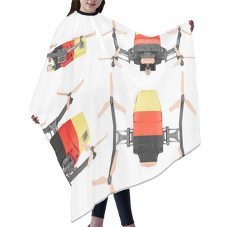 Personality  Showcase Of Drones Enhanced With The Black, Red, And Yellow Of The German Flag, Positioned Dynamically Against A Dark Background For Visual Impact Hair Cutting Cape