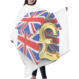 Personality  Pound Sterling Under British Flags. Hair Cutting Cape