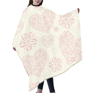 Personality  Seamless Pattern With Abstract Hearts Hair Cutting Cape