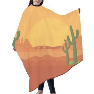 Personality  Desert With Cactus Scenery Hair Cutting Cape