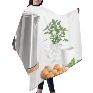 Personality  Electric Kettle, Teacup And Cookies Hair Cutting Cape