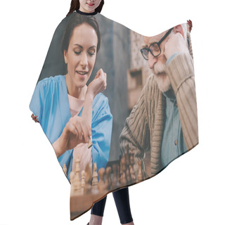 Personality  Playing Chess Hair Cutting Cape
