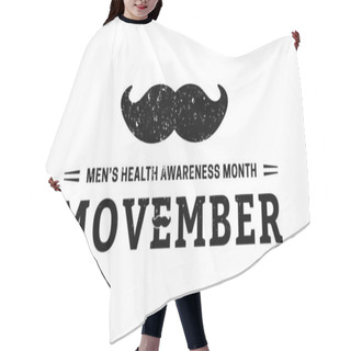 Personality  Movember Men's Health Awareness Month Isolated Icon Illustration Hair Cutting Cape
