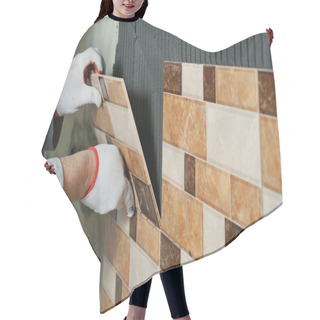 Personality  Laying Ceramic Tiles. Hair Cutting Cape