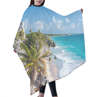Personality  Tulum Ruins And Palm Tree Hair Cutting Cape