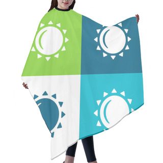 Personality  Big Sun Flat Four Color Minimal Icon Set Hair Cutting Cape