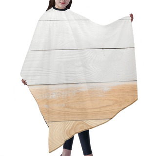 Personality  Textured Wooden Background Painted In White With Copy Space Hair Cutting Cape
