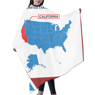 Personality  California Map With American Flag Frame Hair Cutting Cape
