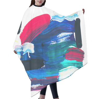 Personality  Abstract Painting With Various Colorful Brush Strokes On White Hair Cutting Cape
