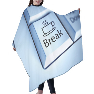 Personality  Keyboard And Coffee Break Button, Work Concept Hair Cutting Cape