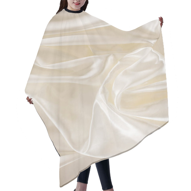 Personality  ivory soft shiny silk fabric background hair cutting cape