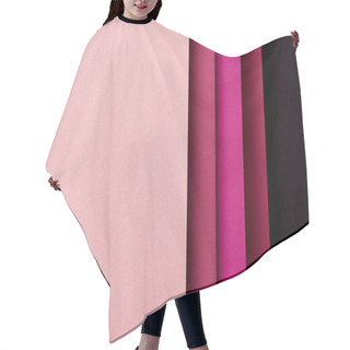 Personality  Pattern Of Overlapping Paper Sheets In Pink Tones Hair Cutting Cape