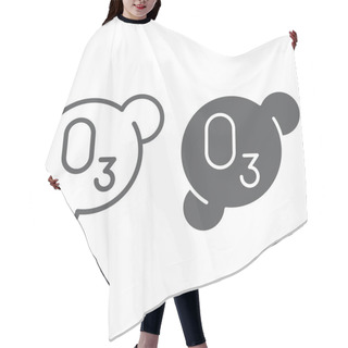 Personality  Ozonation Line And Glyph Icon, Formula And Ozone, Molecule Sign, Vector Graphics, A Linear Pattern On A White Background. Hair Cutting Cape