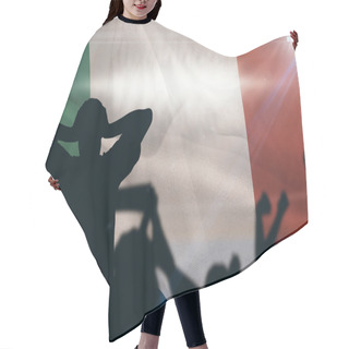 Personality  Silhouettes Of Football Supporters Hair Cutting Cape